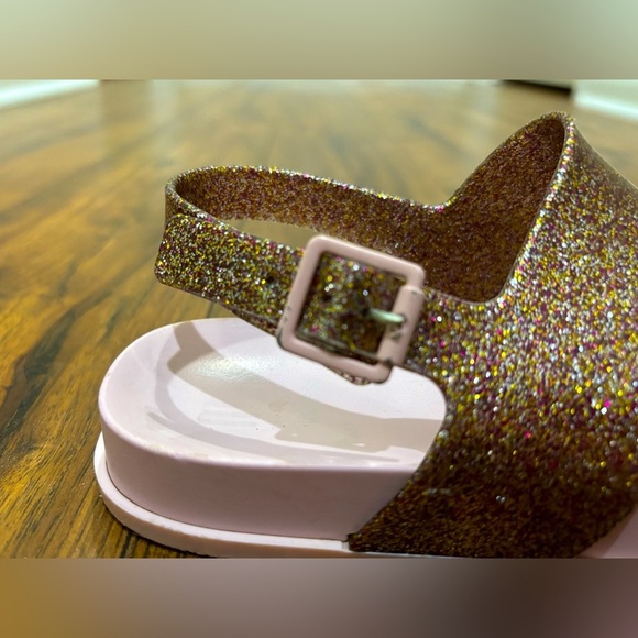 MINI MELISSA Pink Glitter Cosmic Sandals, Girls Size 1 - Picture 9 of 11